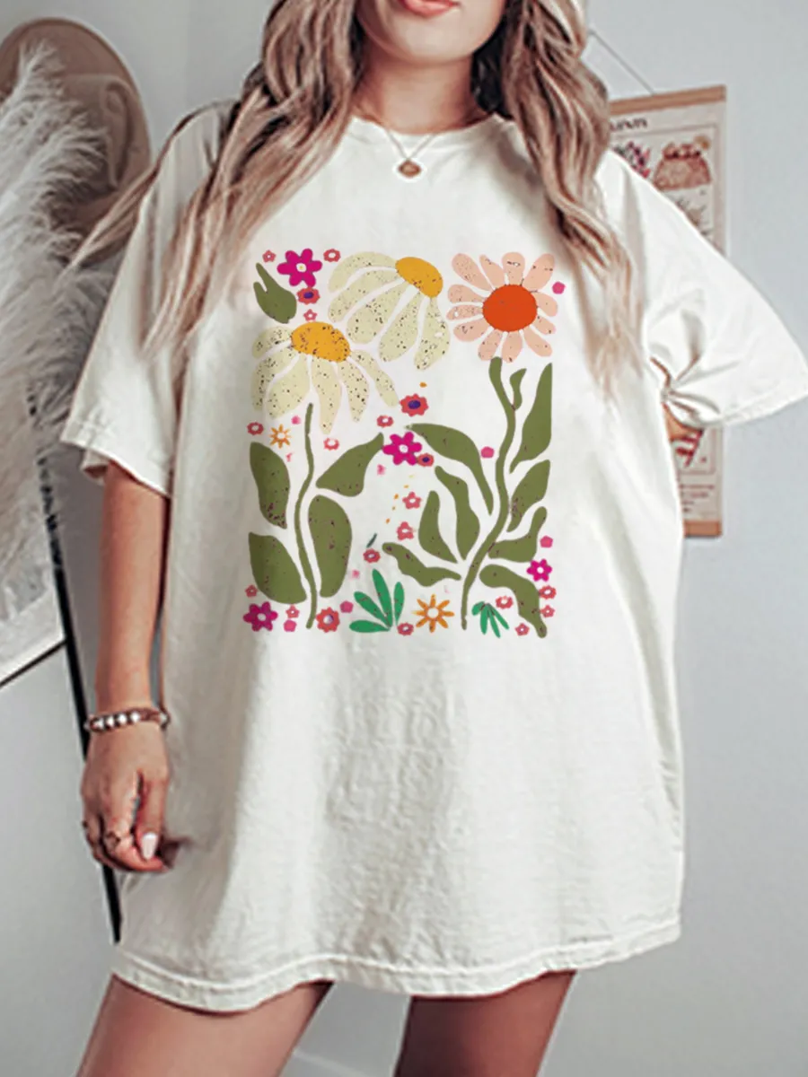 Vintage Wildflower Oversize Graphic Tee