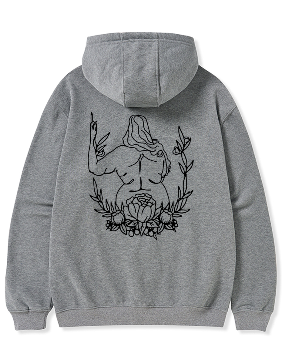 Vintage Middle Finger Body Positive Zip Hoodie