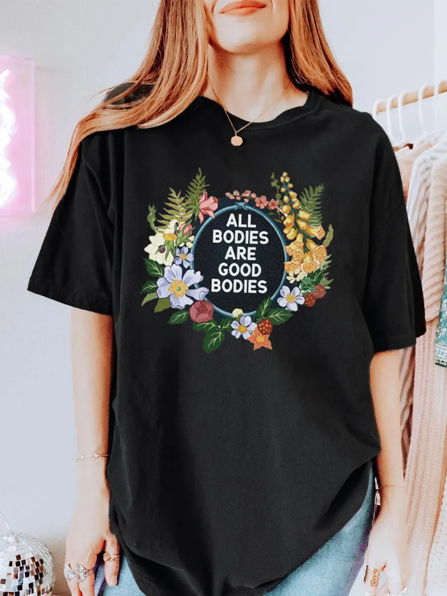 Vintage All Bodies Are Good Bodies Oversize Graphic Tee