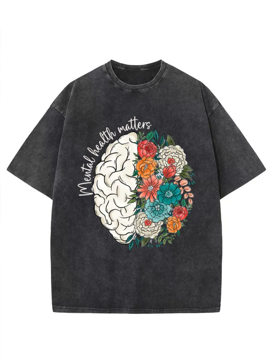 Vintage Mental Health Matters Washed T-Shirt