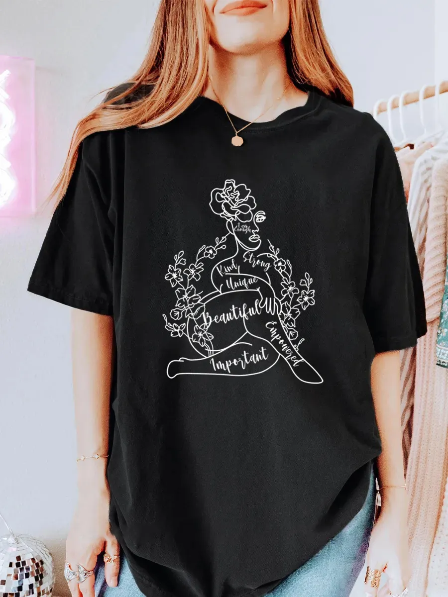 Vintage Body Positivity Oversize Graphic Tee