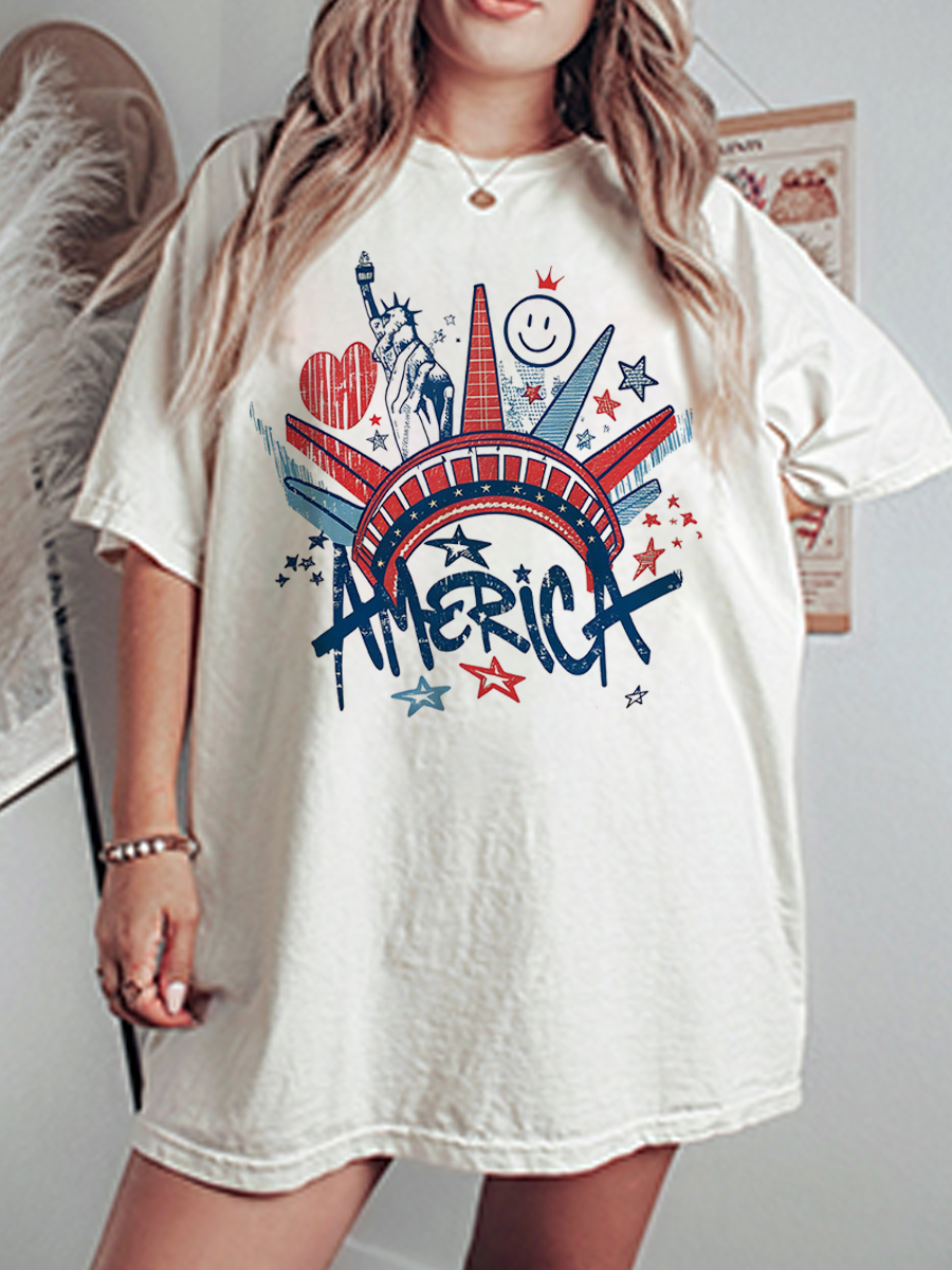 Vintage Pressed Flowers Oversize Graphic Tee