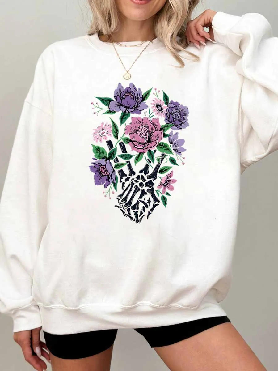 Vintage Wildflower Lover Oversize Graphic Sweatshirt