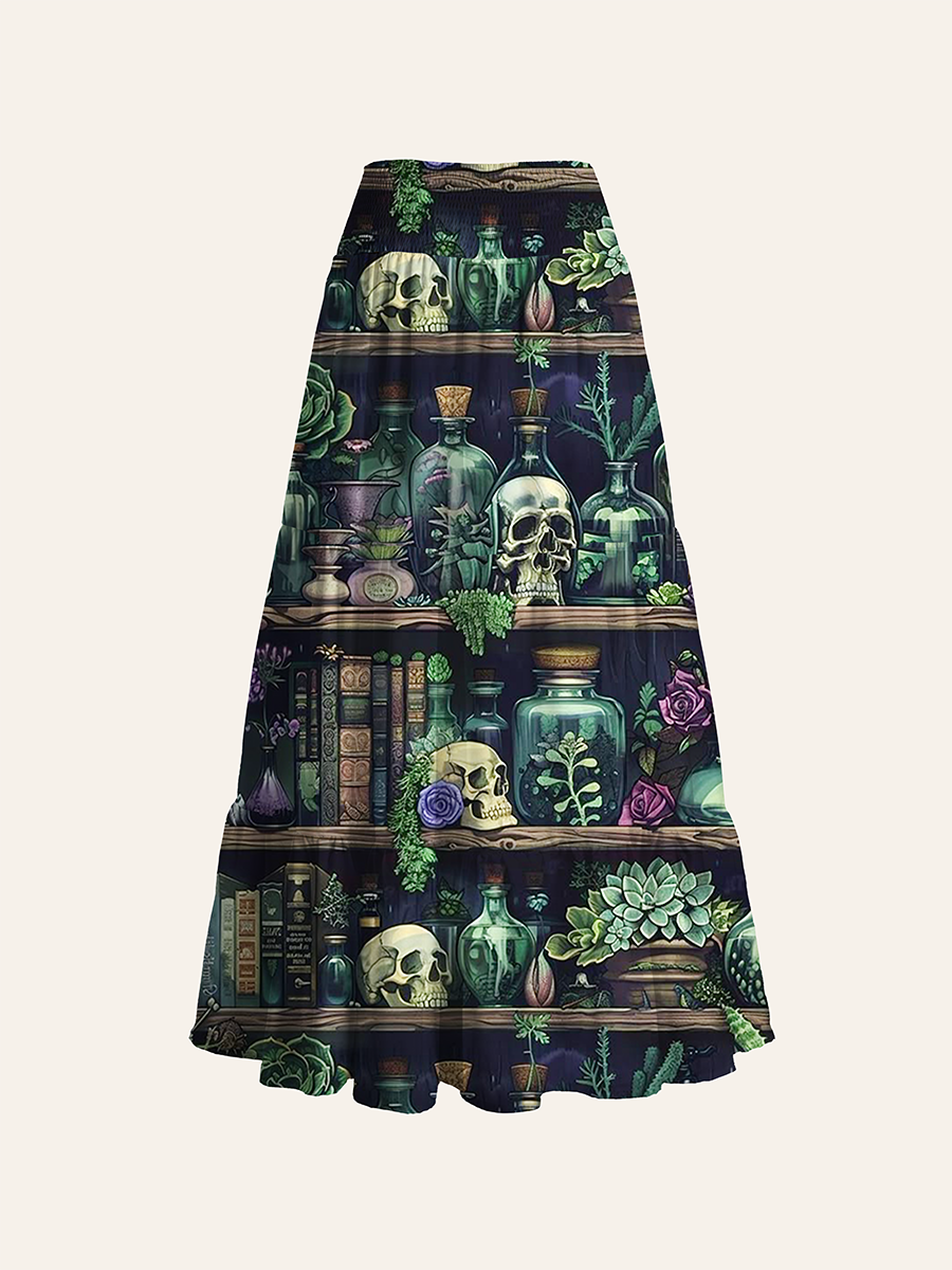 Gothic Herbology Potion Cabinet Convertible Maxi Skirts