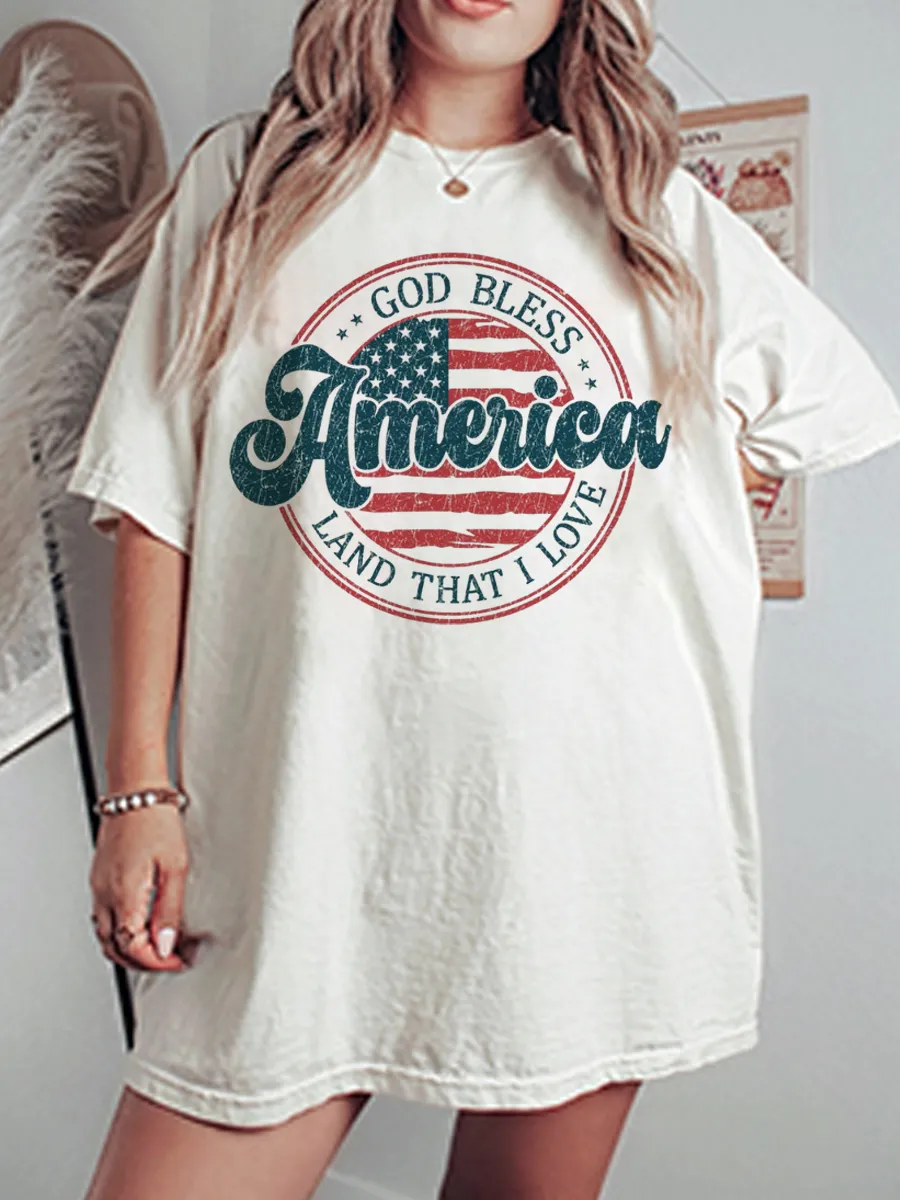 Vintage Land That I Love Oversize Graphic Tee