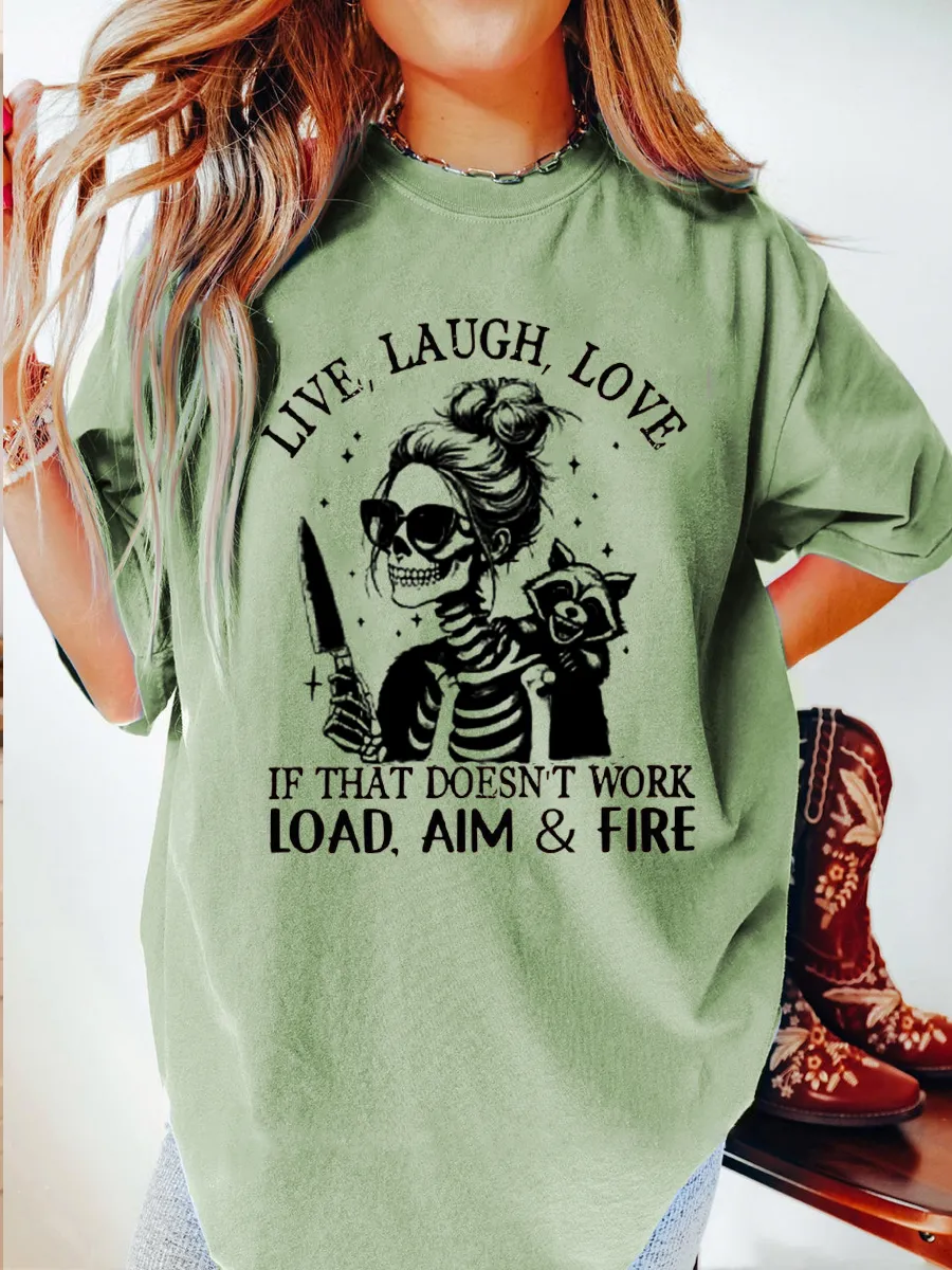 Vintage Live, Laugh, Love Oversize Graphic Tee