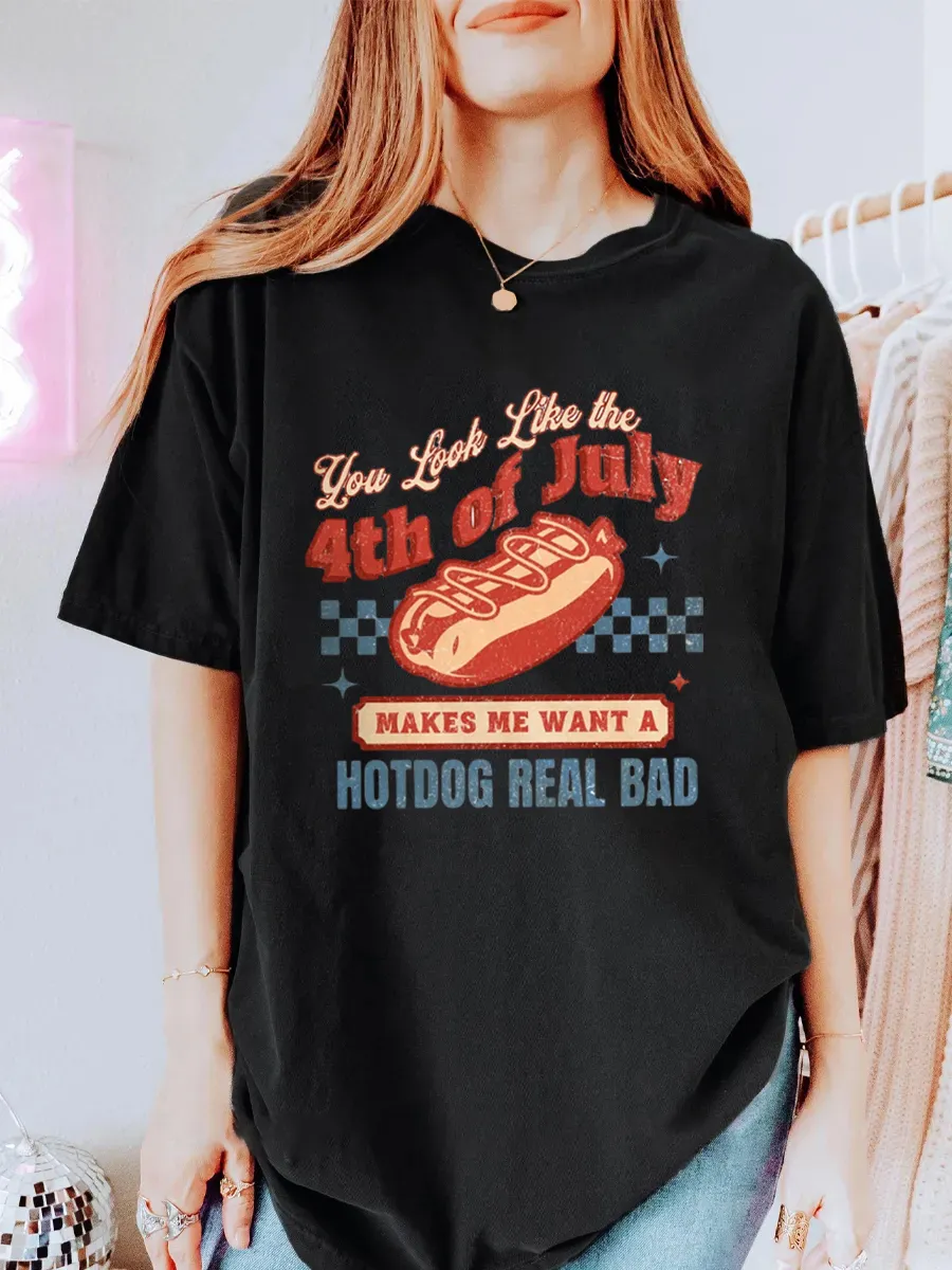 Vintage You Look Like The 4Th Of July Oversize Graphic Tee