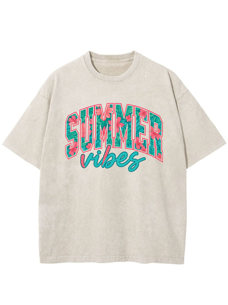 Vintage Summer Vibes Oversize Washed T-Shirt
