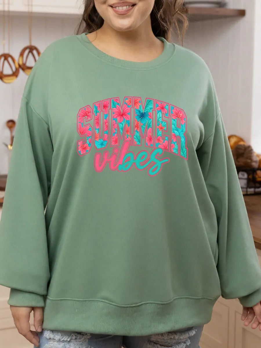 Vintage Summer Vibes Oversize Graphic Sweatshirt