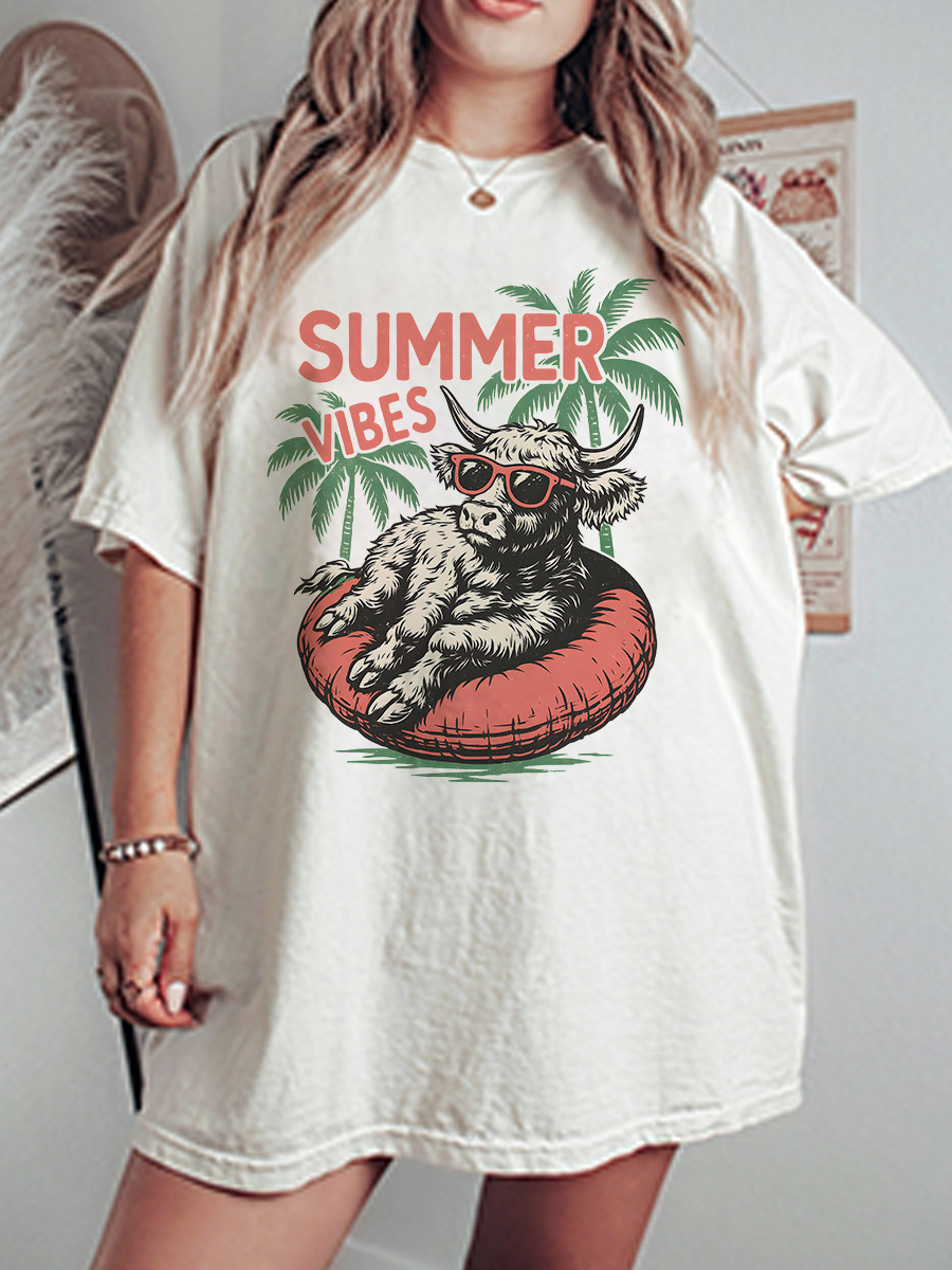 Vintage Summer Vibes Oversize Graphic Tee