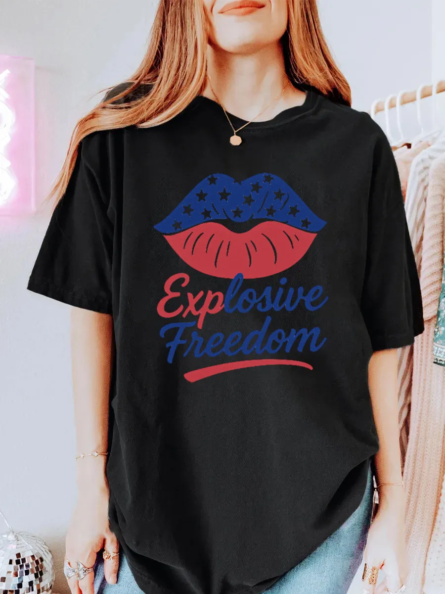 Vintage Explosive Freedom Oversize Graphic Tee