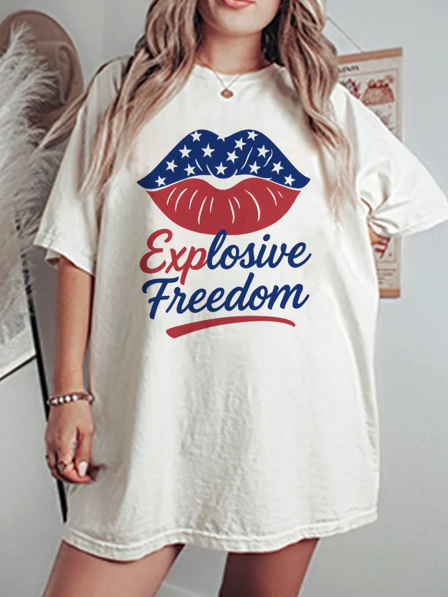 Vintage Explosive Freedom Oversize Graphic Tee