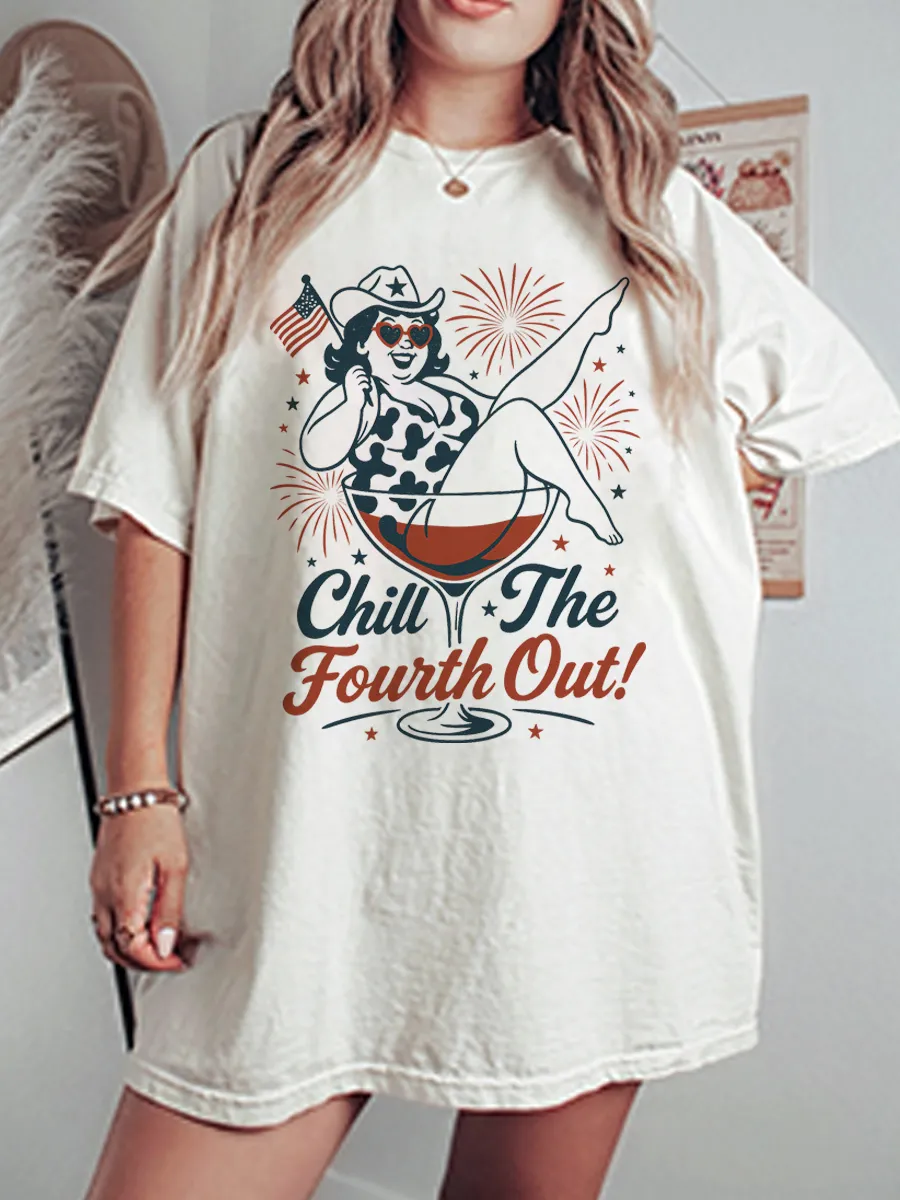 Vintage Chill The Fourth Out Oversize Graphic Tee