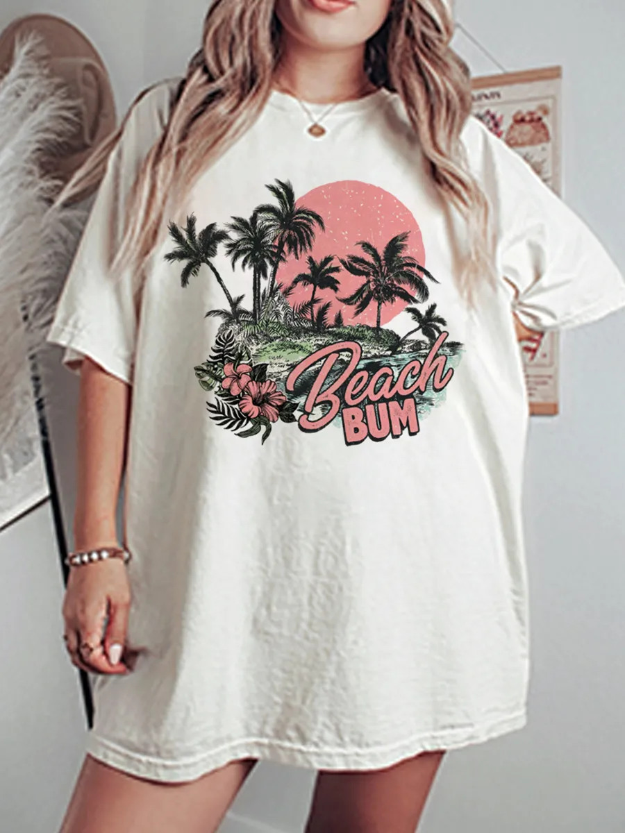 Vintage Beach Bum Oversize Graphic Tee