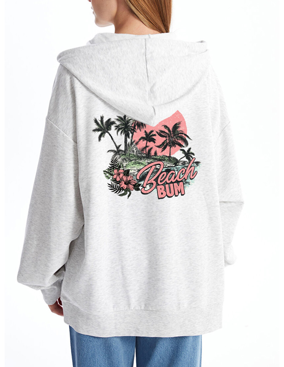 Vintage Beach Bum Zip Hoodie