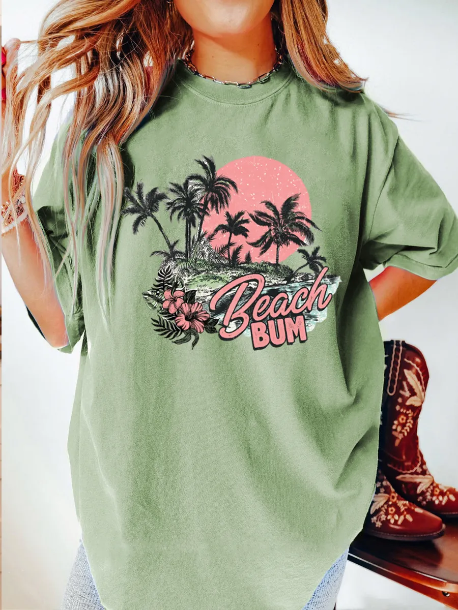 Vintage Beach Bum Oversize Graphic Tee