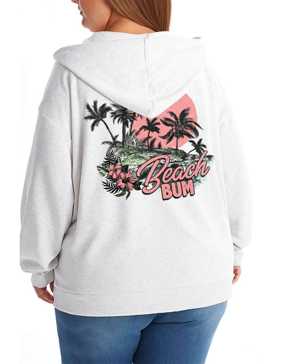 Vintage Beach Bum Zip Hoodie