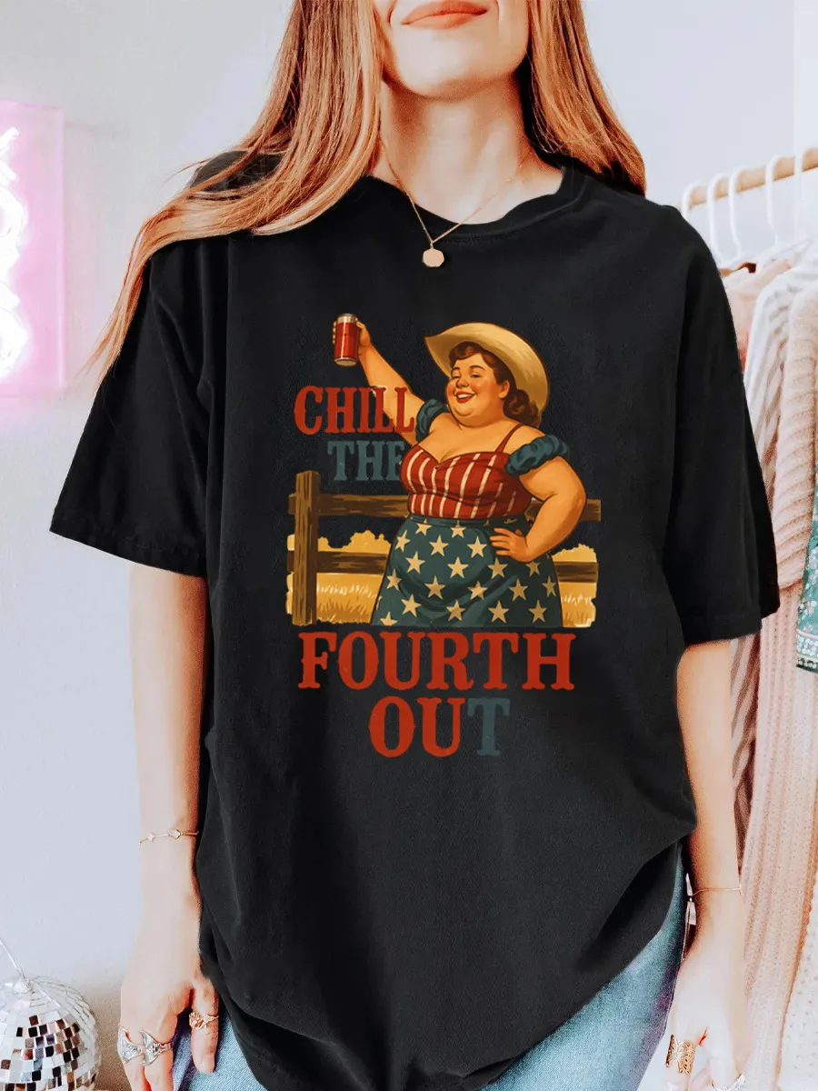 Vintage Chill The Fourth Out Oversize Graphic Tee