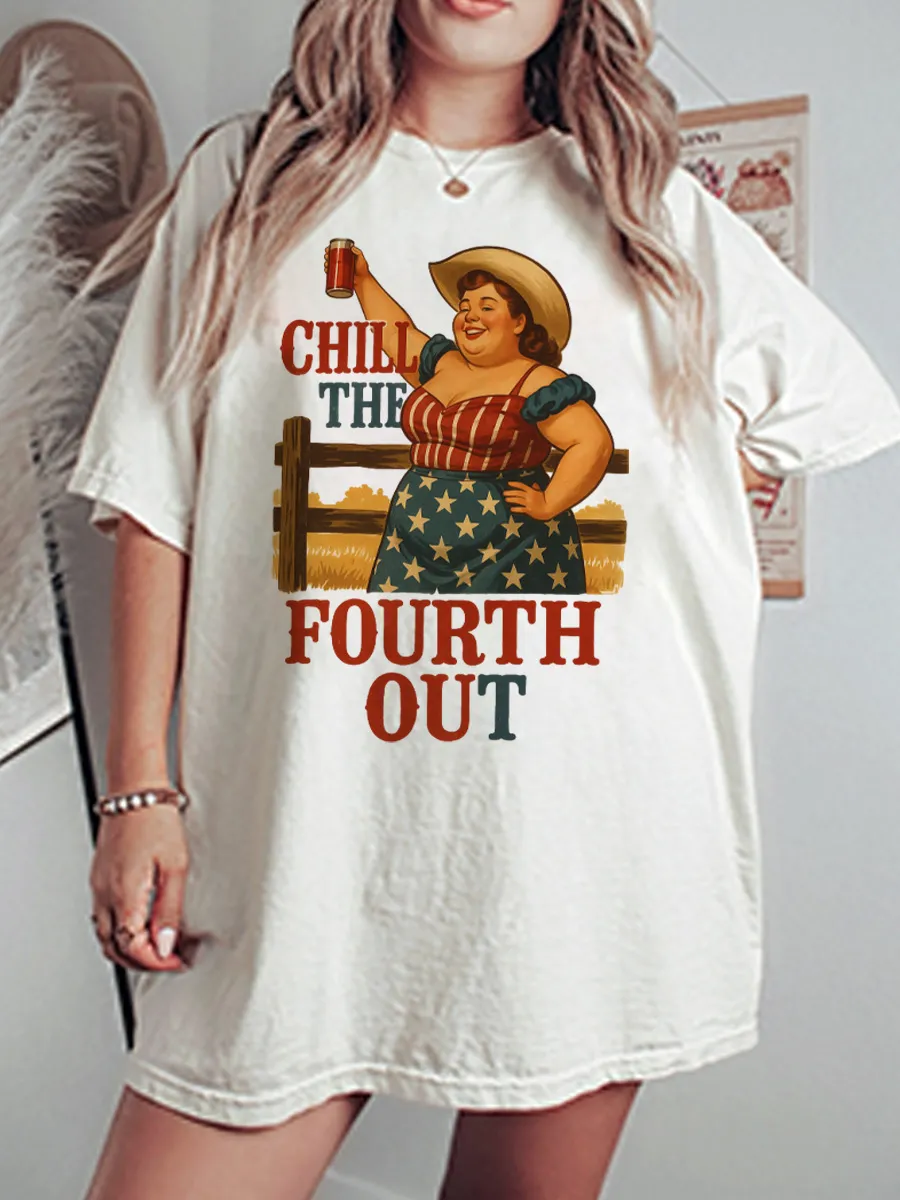 Vintage Chill The Fourth Out Oversize Graphic Tee
