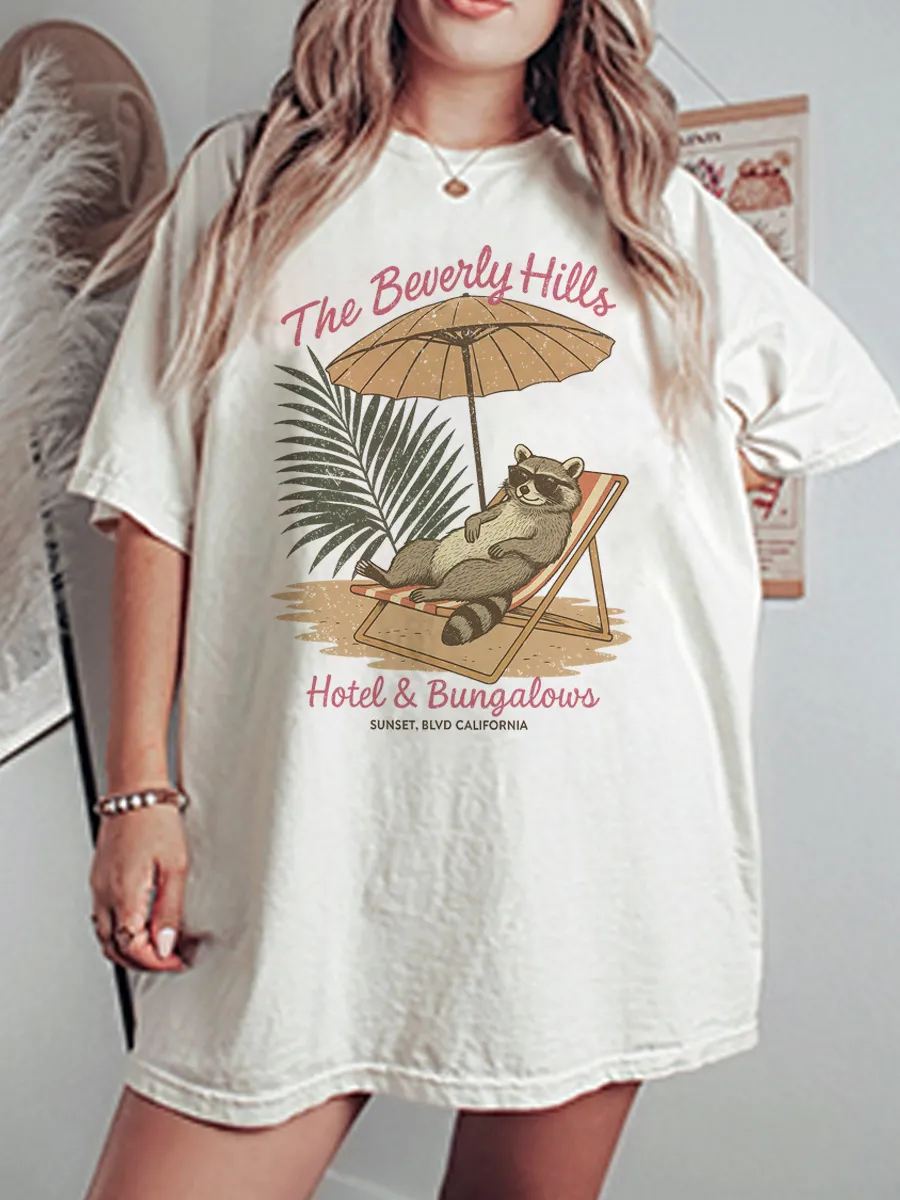 Vintage The Beverly Hills Hotels&Bungaloves Oversize Graphic Tee
