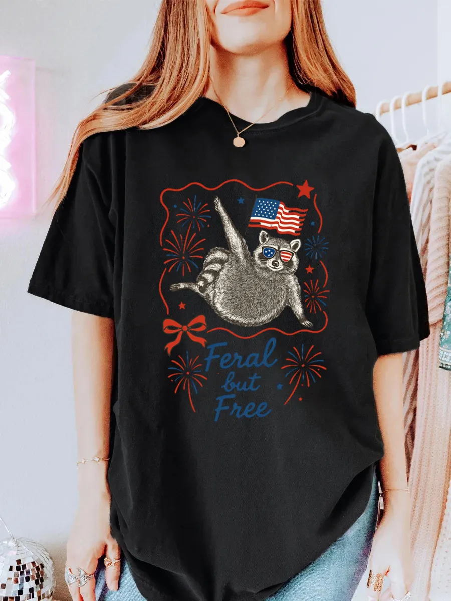 Vintage Feral But Free Oversize Graphic Tee