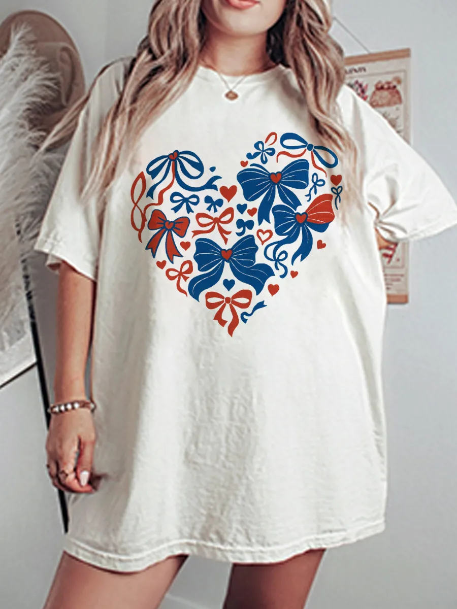 Vintage Independence Heart Oversize Graphic Tee