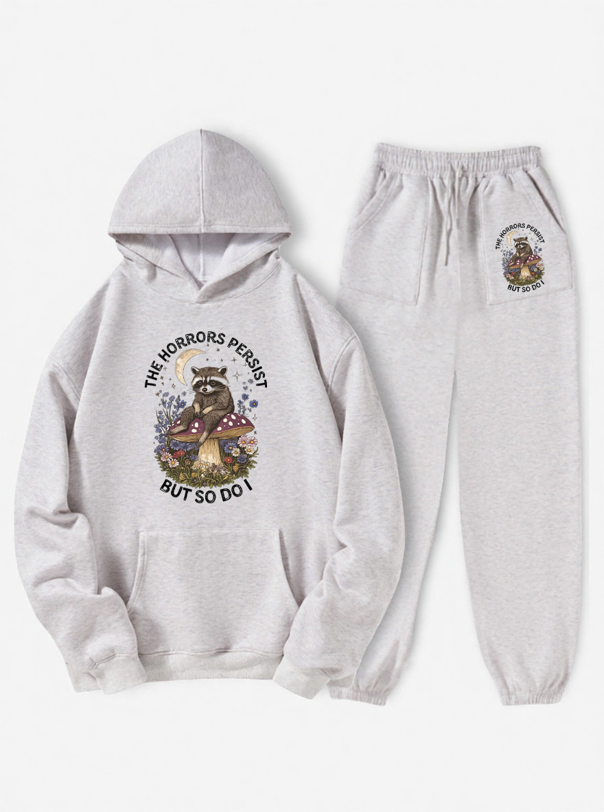 Vintage The Horrors Persist But So Do I Fleece Hoodie Suit