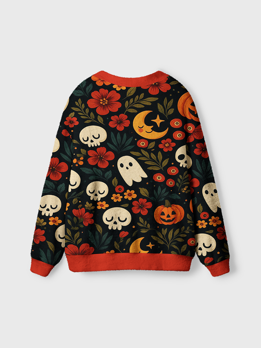 Vintage Halloween Skull Cardigan Sweaters
