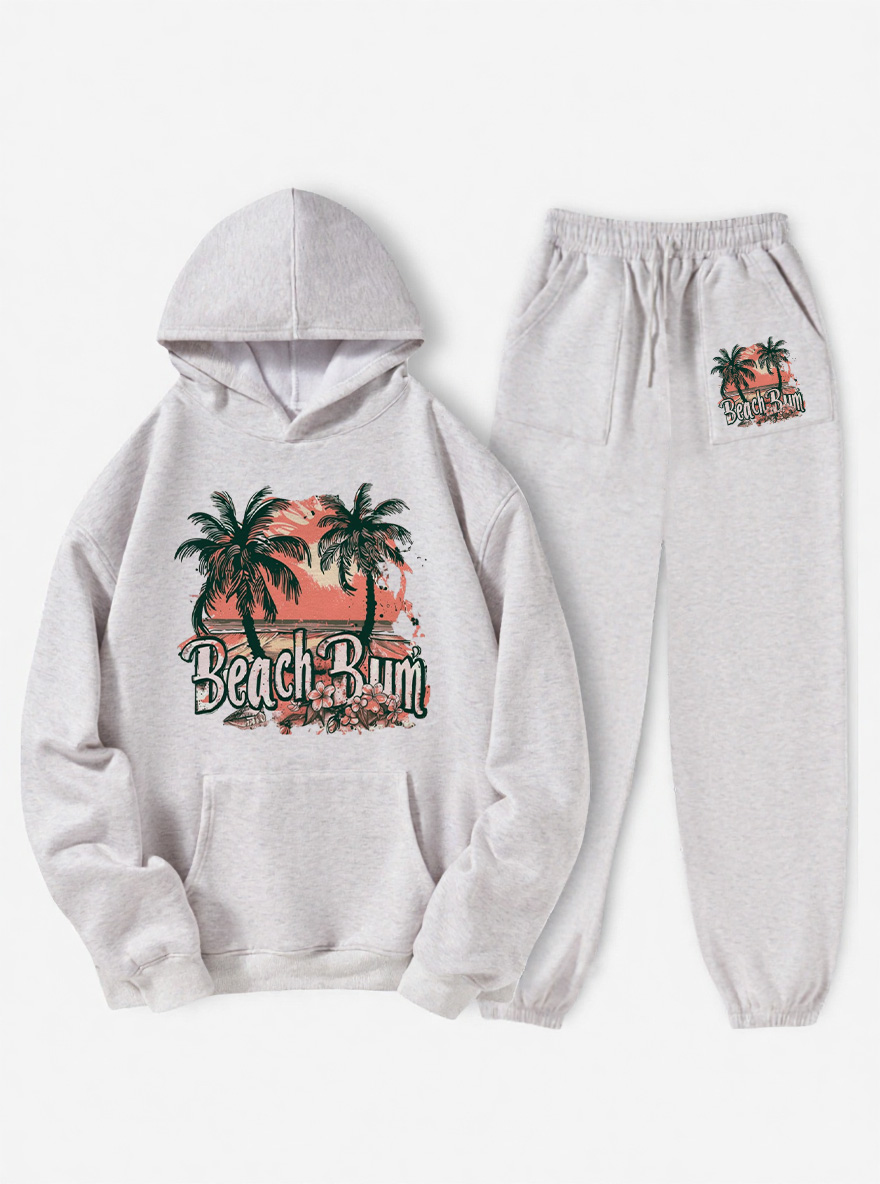 Vintage Beach Bum Fleece Hoodie Suit