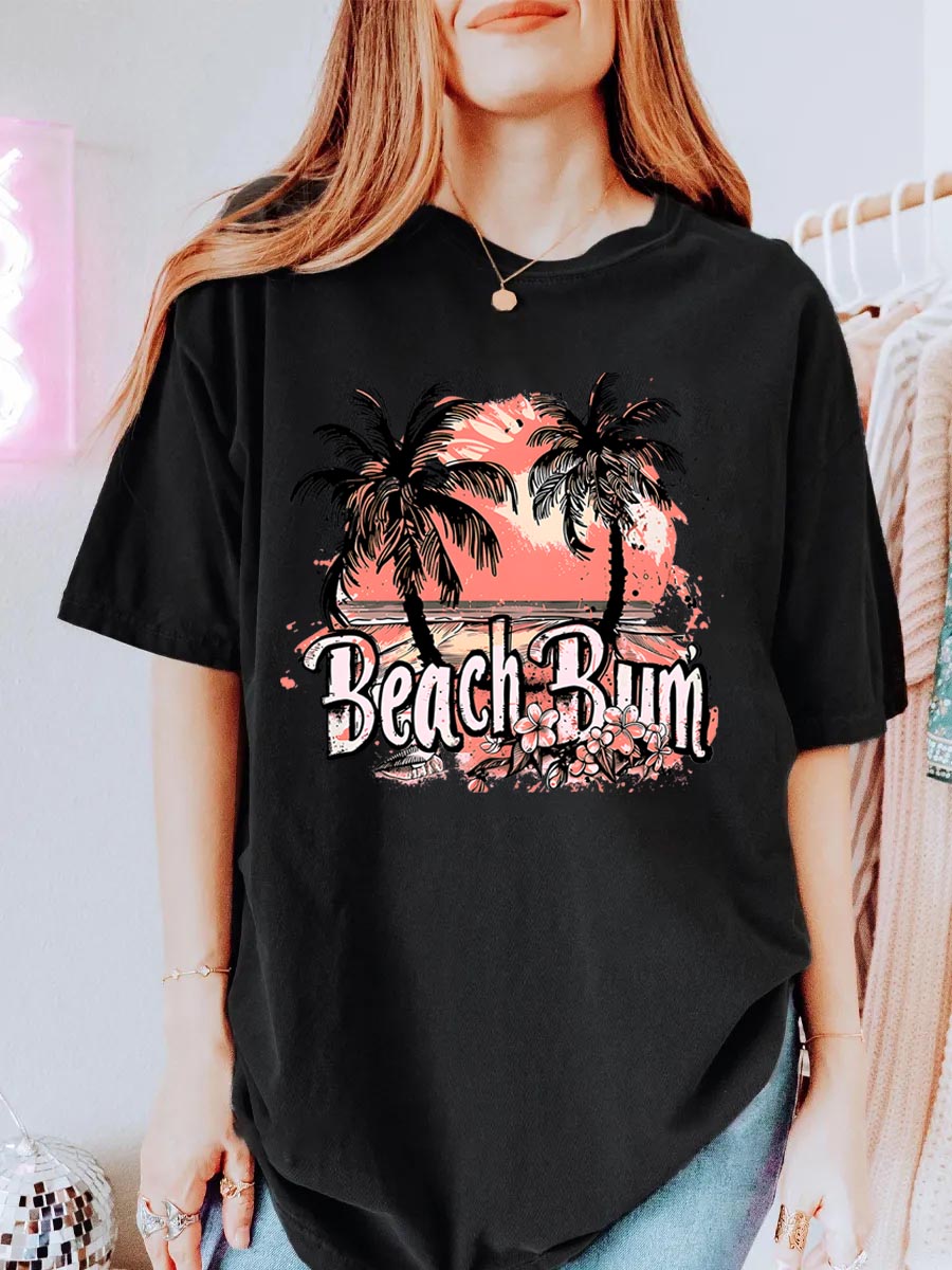 Vintage Beach Bum Oversize Graphic Tee