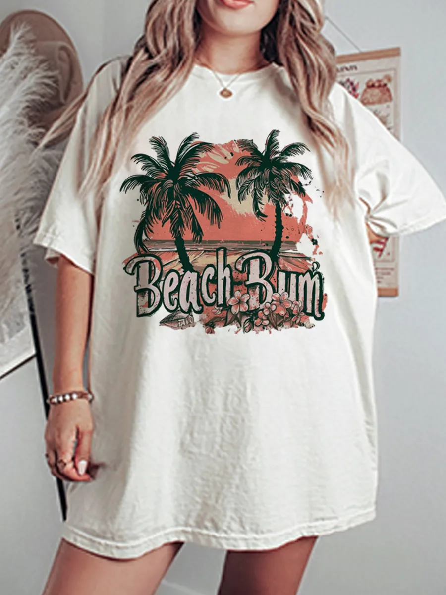 Vintage Beach Bum Oversize Graphic Tee