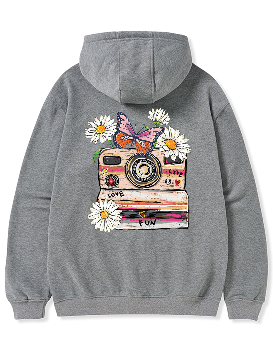 Vintage Flower Camera Zip Hoodie