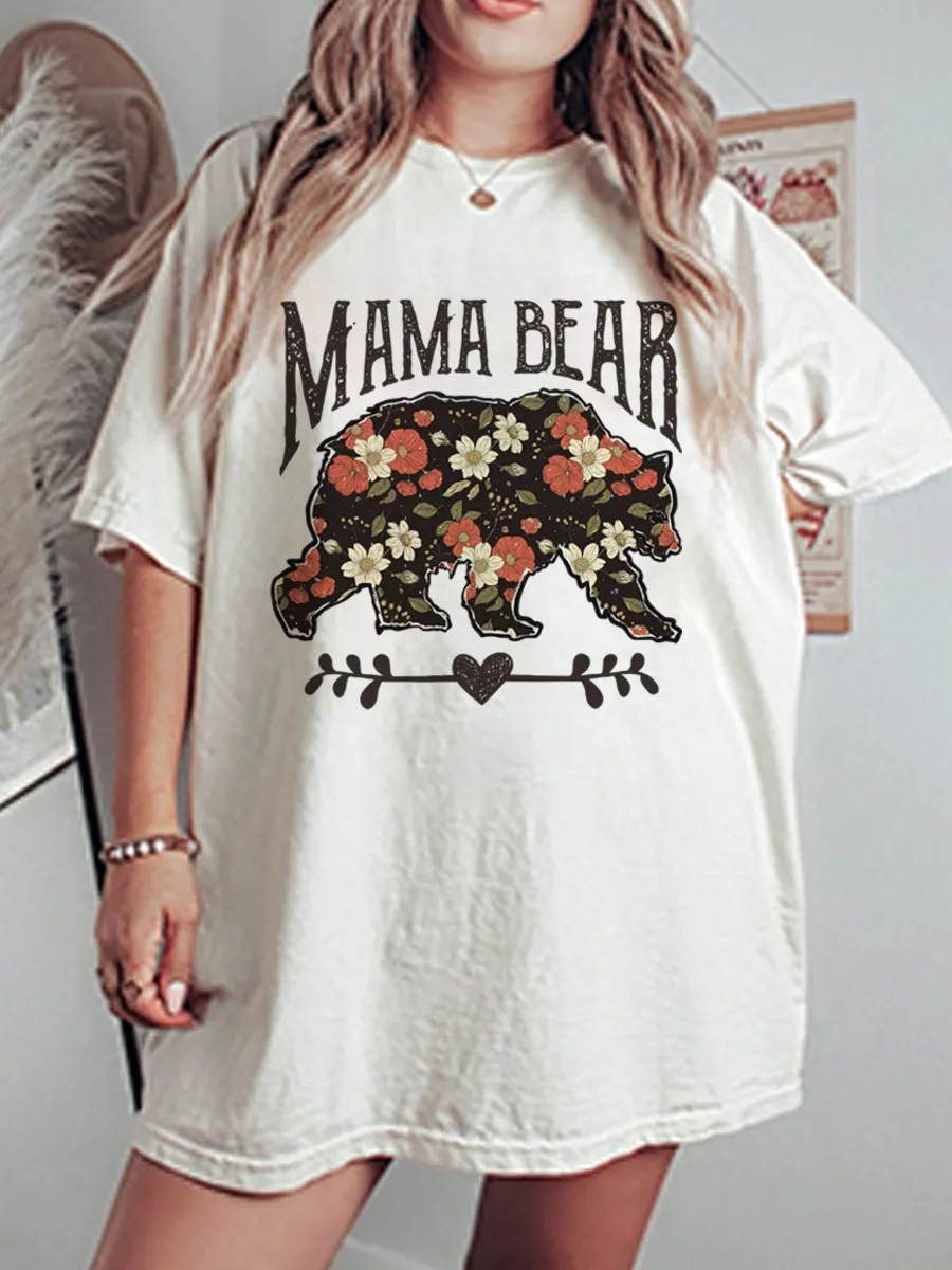 Vintage Mama Bear Oversize Graphic Tee