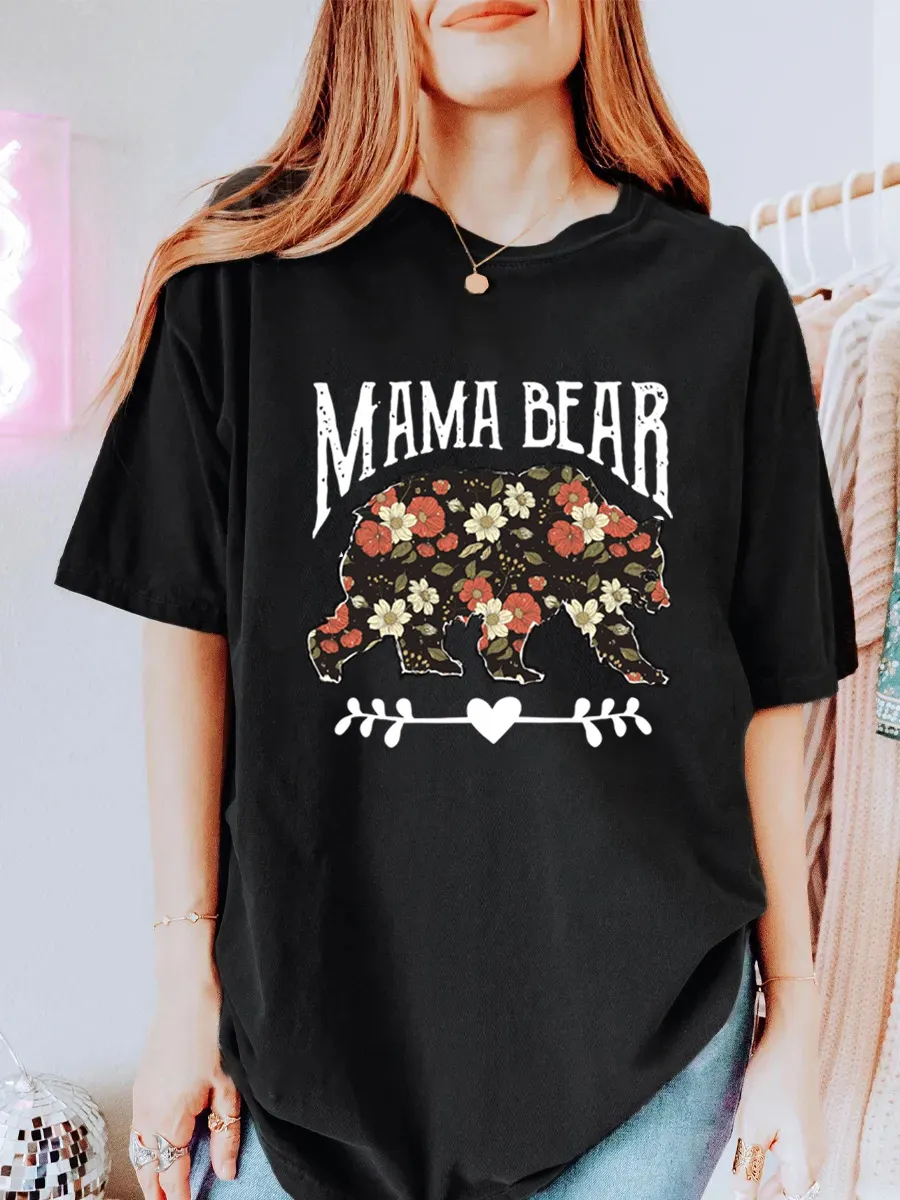 Vintage Mama Bear Oversize Graphic Tee