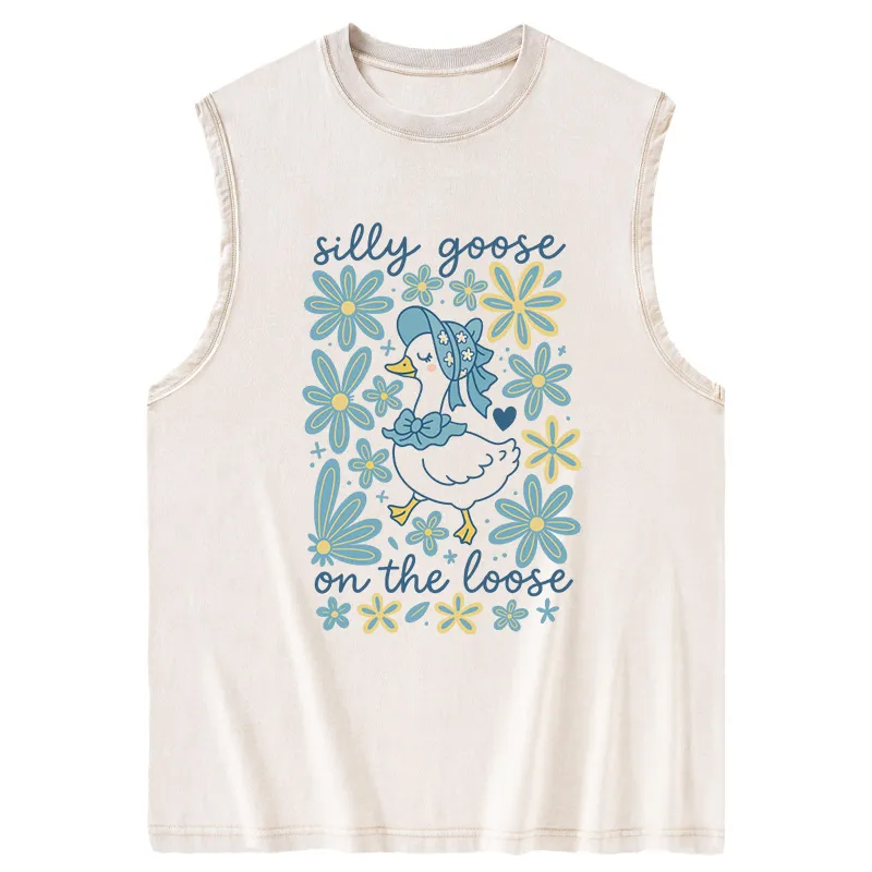 Vintage Silly Goose On The Loose Washed Tank