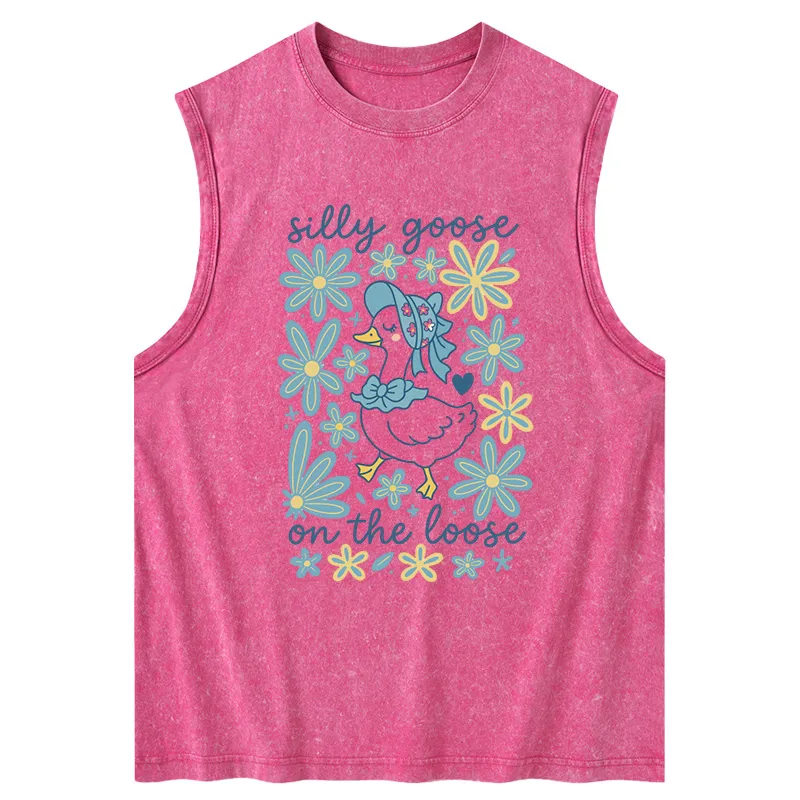 Vintage Silly Goose On The Loose Washed Tank