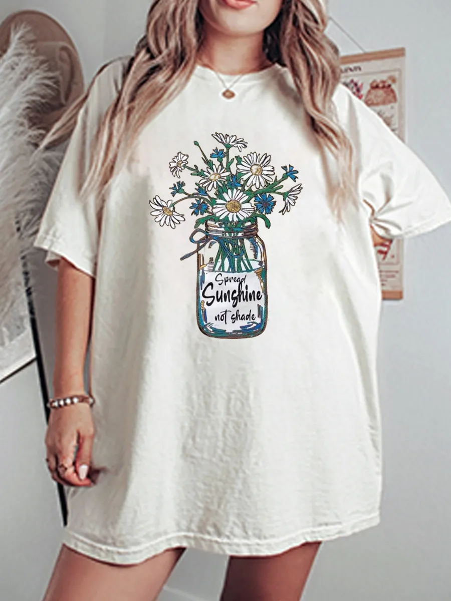 Vintage Flamingo Summer Oversize Graphic Tee
