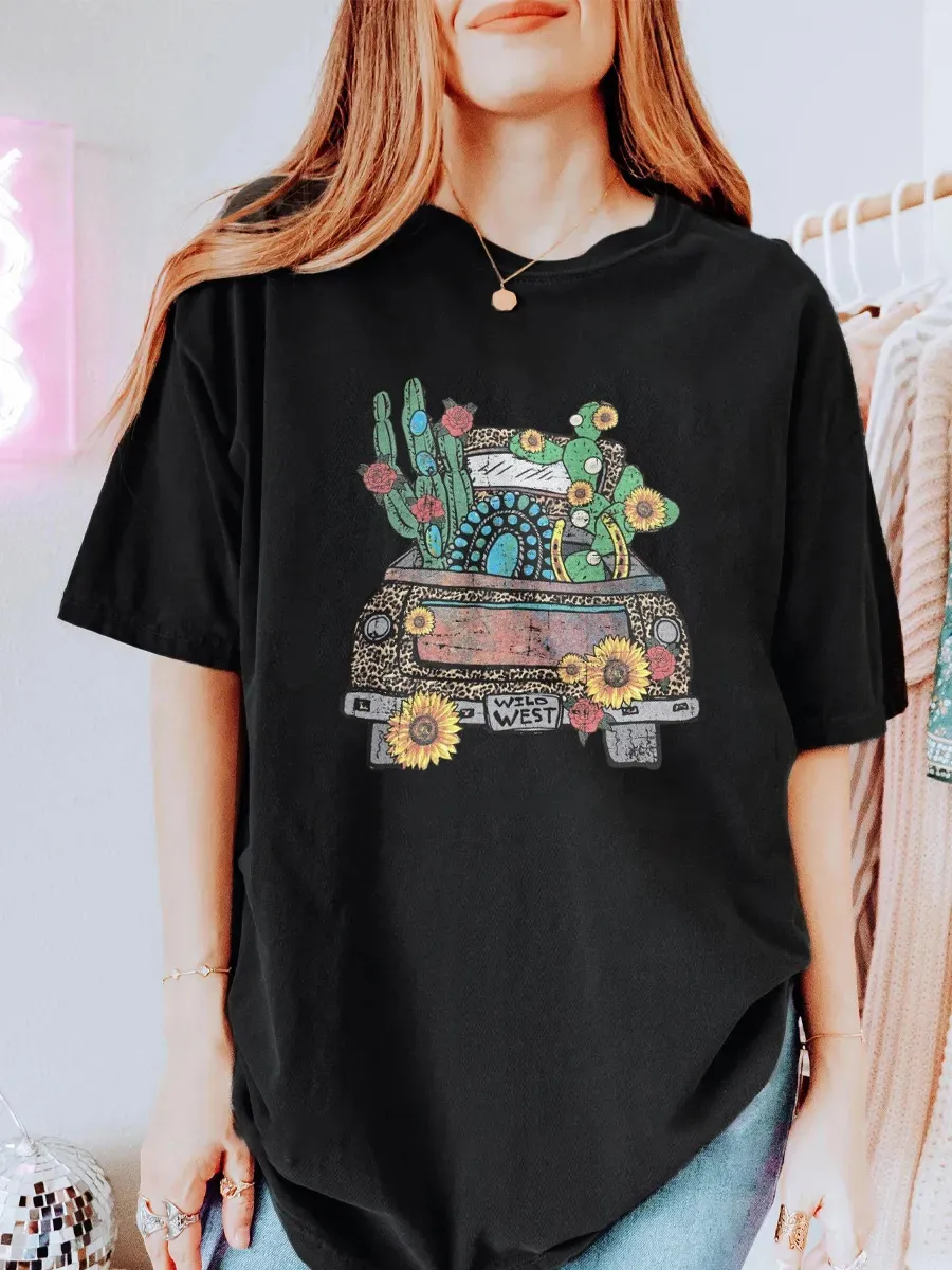 Vintage Cactus Oversize Graphic Tee