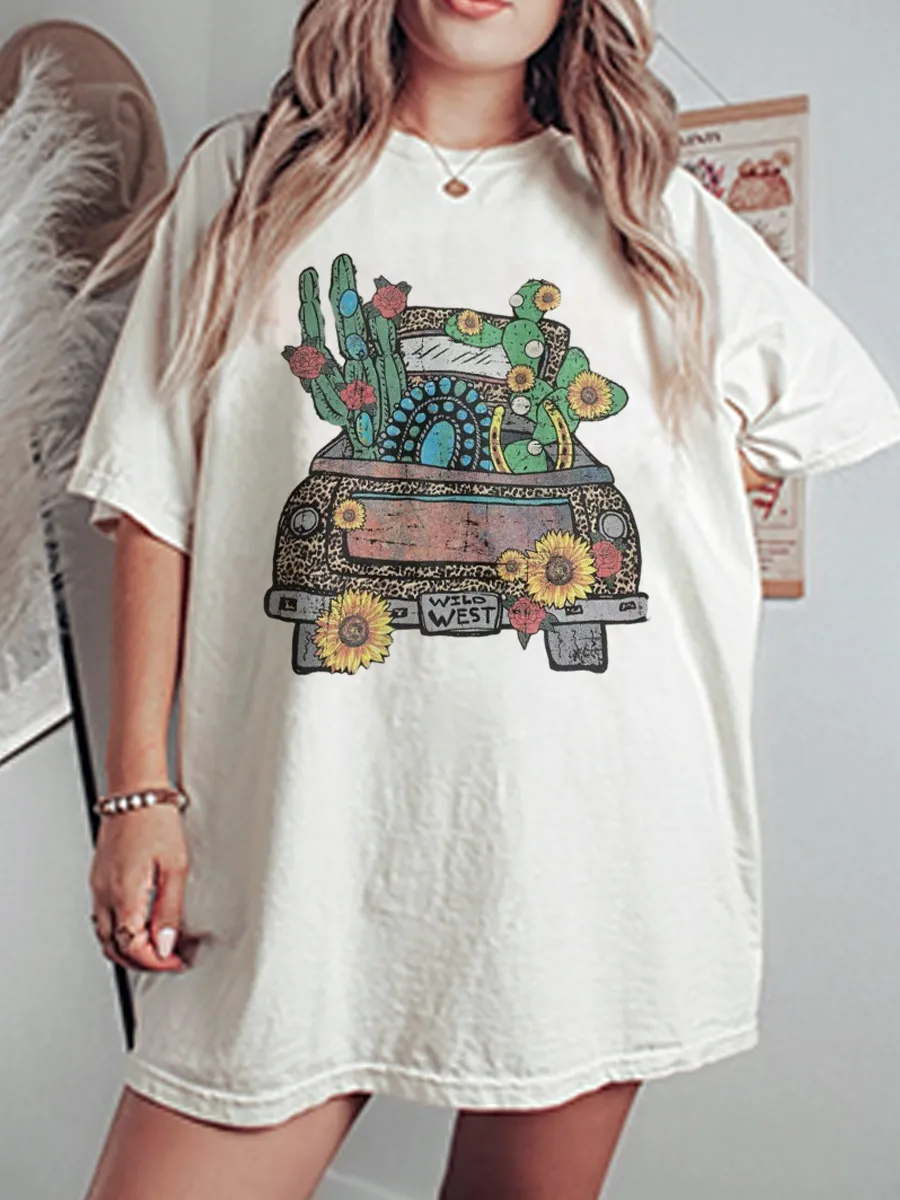 Vintage Cactus Oversize Graphic Tee