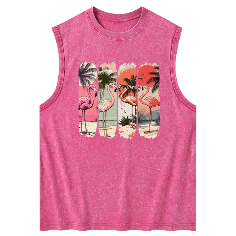 Vintage Flamingo Summer Washed Tank