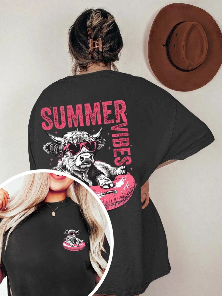 Vintage Summer Vibes Oversize Graphic Tee