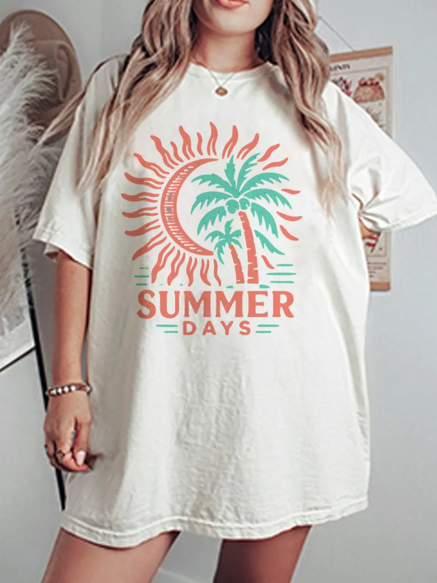 Vintage Summer Days Oversize Graphic Tee