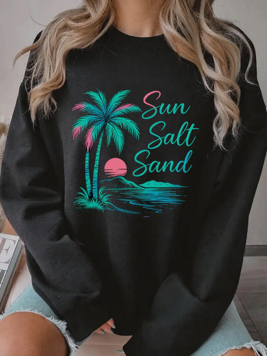 Vintage Sun Salt Sand Oversize Graphic Sweatshirt