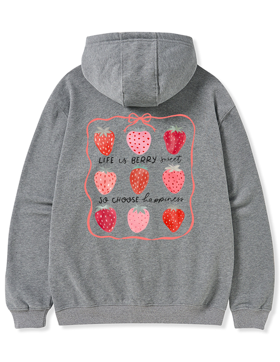 Vintage Life Is Berry Sweet Strawberry Zip Hoodie