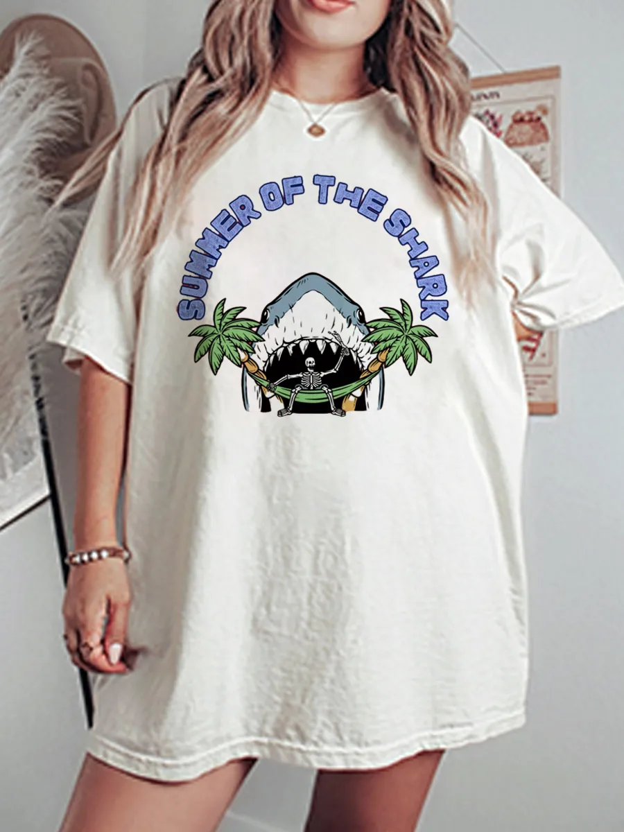 Vintage Summer Of The Shark Oversize Graphic Tee