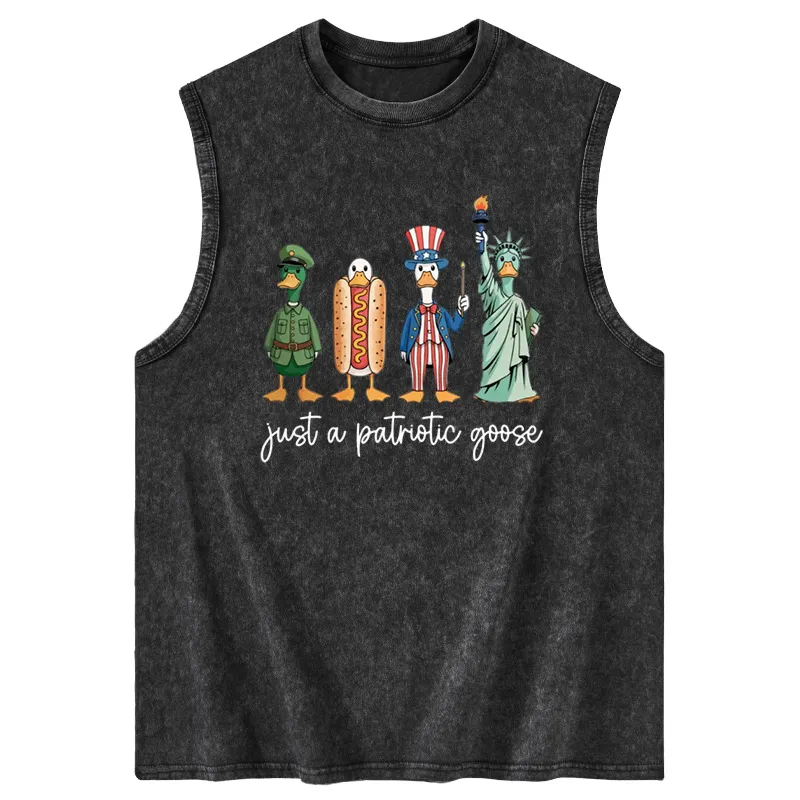 Vintage Patriotic Goose Washed Tank