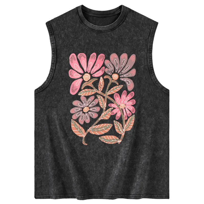 Vintage Daisy Flower Washed Tank