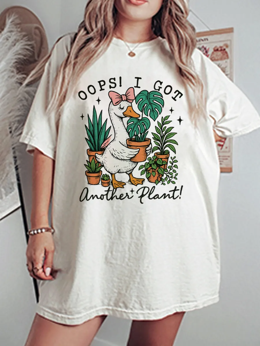 Vintage Sarcastic Goose Humor Oversize Graphic Tee