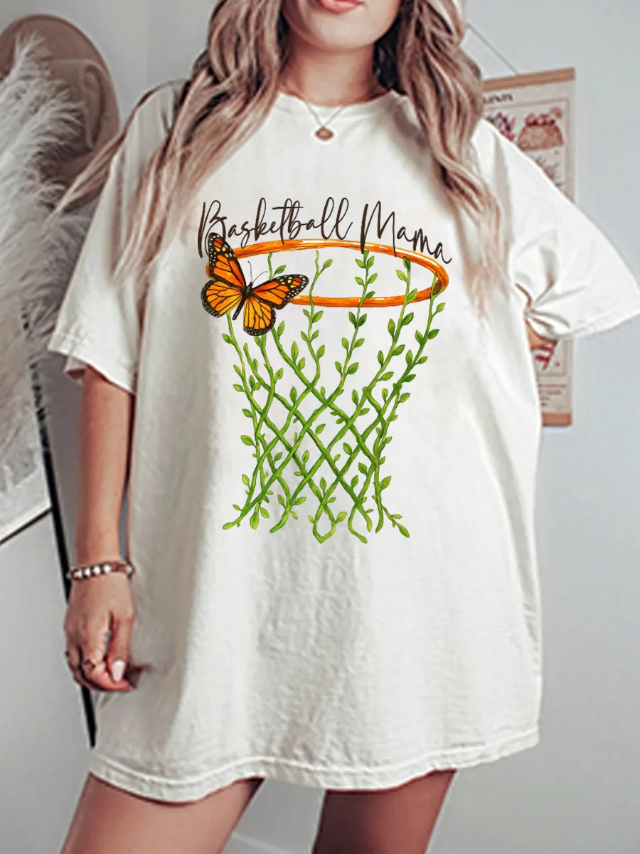 Vintage Basketball Mama Oversize Graphic Tee