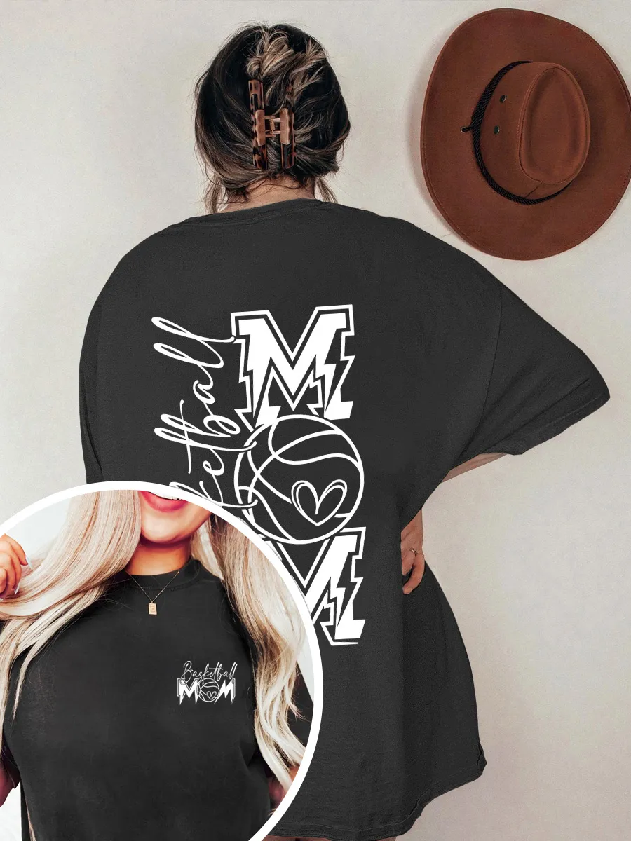 Vintage Basketball Mama Oversize Graphic Tee